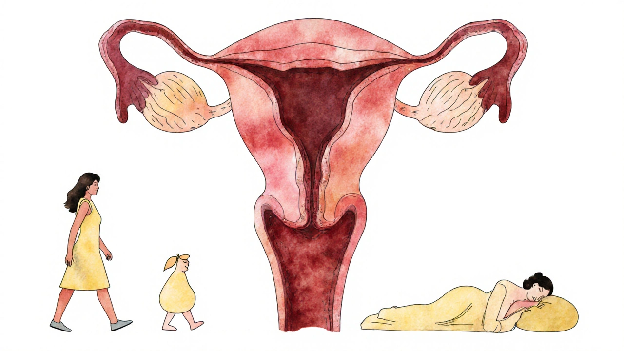 Uvnitř dělohy se postupně mění barva výtoků od červené po bělavou během šesti týdnů.