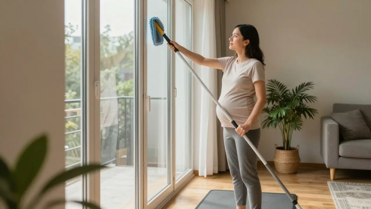 Proč nemýt okna v těhotenství? Bezpečnostní rizika a alternativní řešení