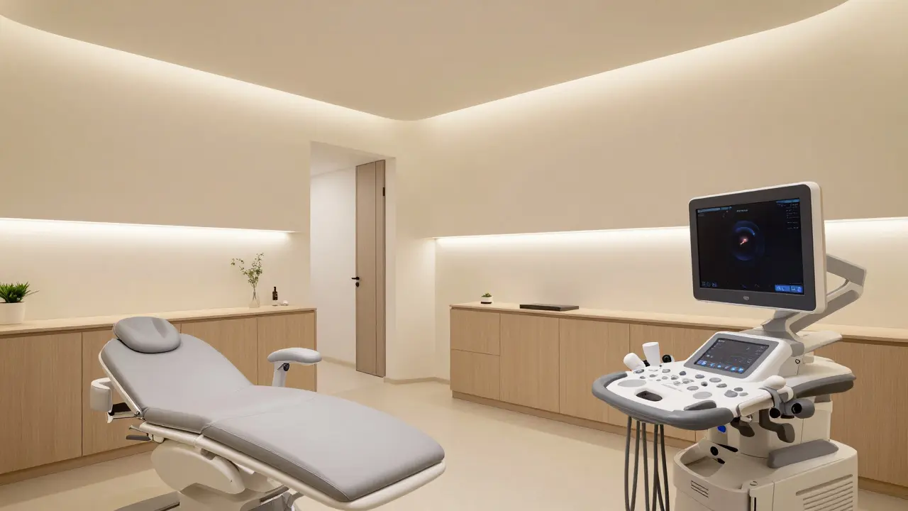 Interiér luxusní soukromé gynekologické kliniky v Praze.