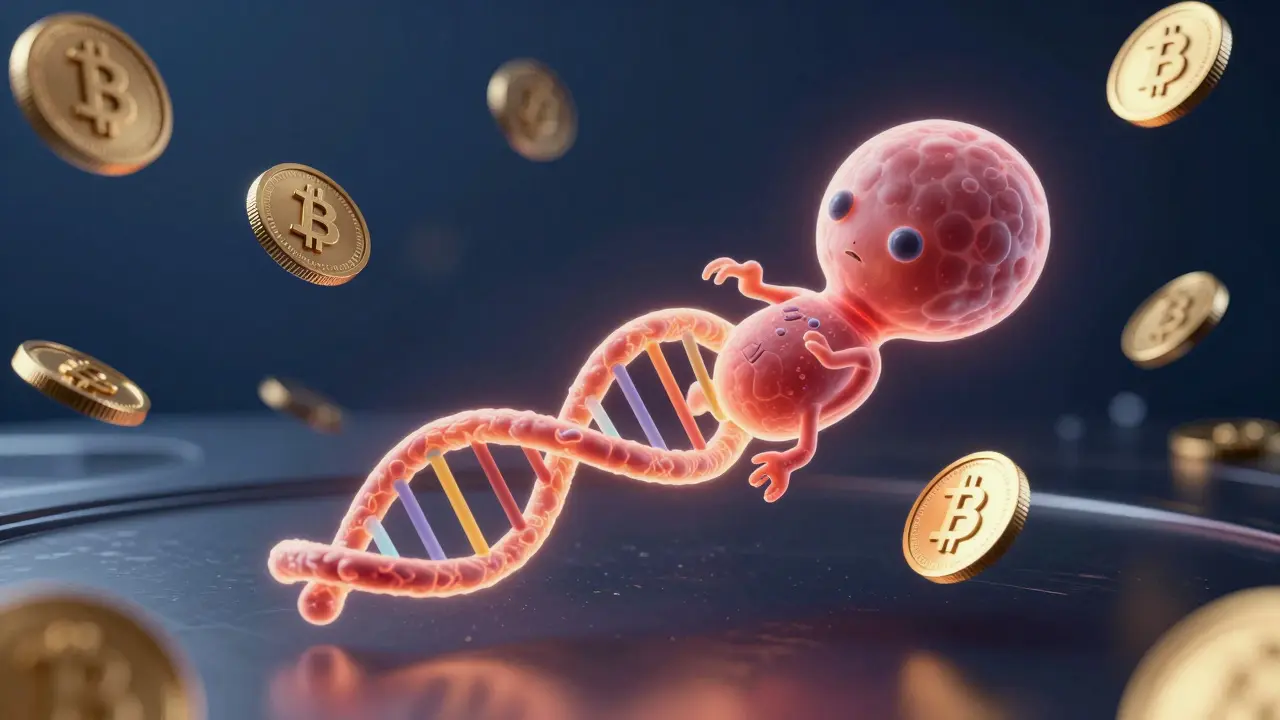 Konceptuální obraz symbolizující vysoké zisky v reprodukční medicíně.