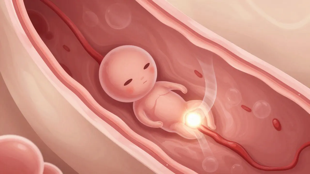 Ilustrace implantace embrya do děložní sliznice