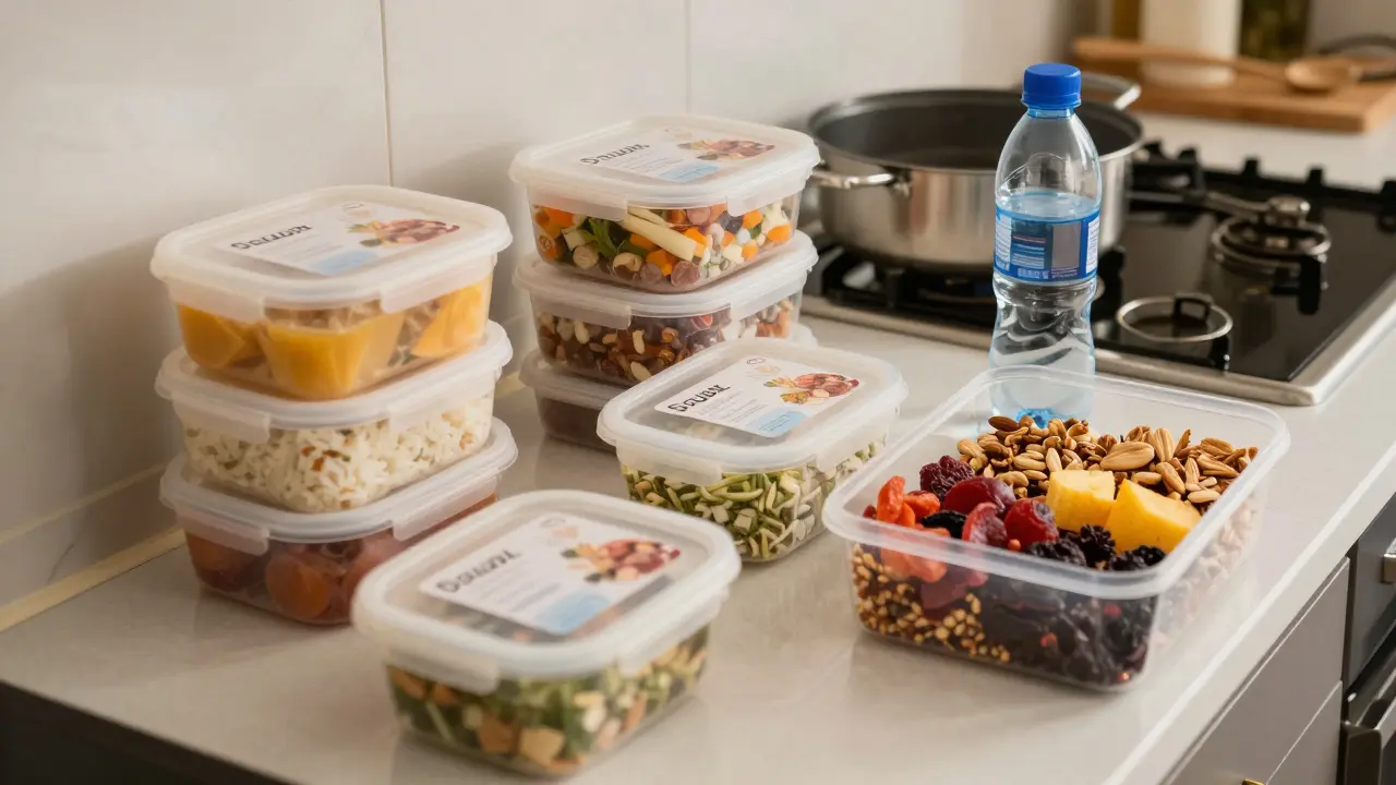 Připravené mrazené pokrmy a snack box pro novou maminku