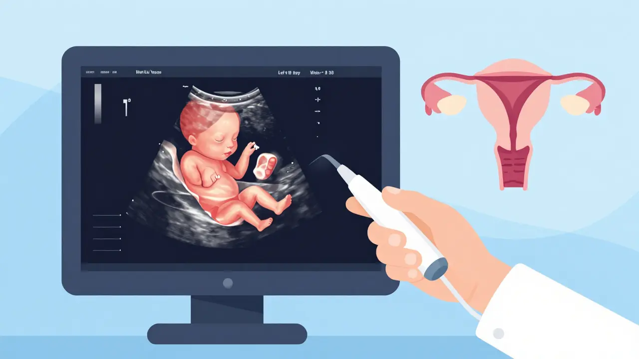 Ultrazvukové vyšetření potvrzující tep plodu v raném stádiu