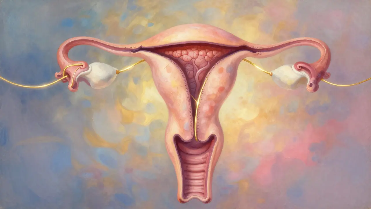 Abstraktní ilustrace obnovy hormonálního cyklu